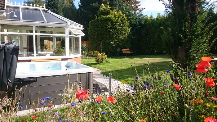Meadow View & Cefn-nant (2) - Spa privé avec grand jardin et étang froid, plus un sauna infrarouge pouvant accueillir jusqu'à 6 personnes, idéal pour des vacances sans vêtements